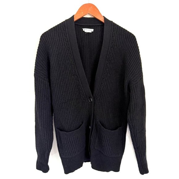 Reformation 100% Yak Wool Black Knit Button-Front Cardigan Sweater S - Picture 2 of 9
